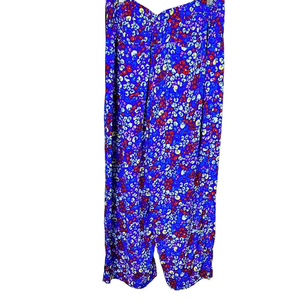 Kaari Blue Floral Wide leg Pants